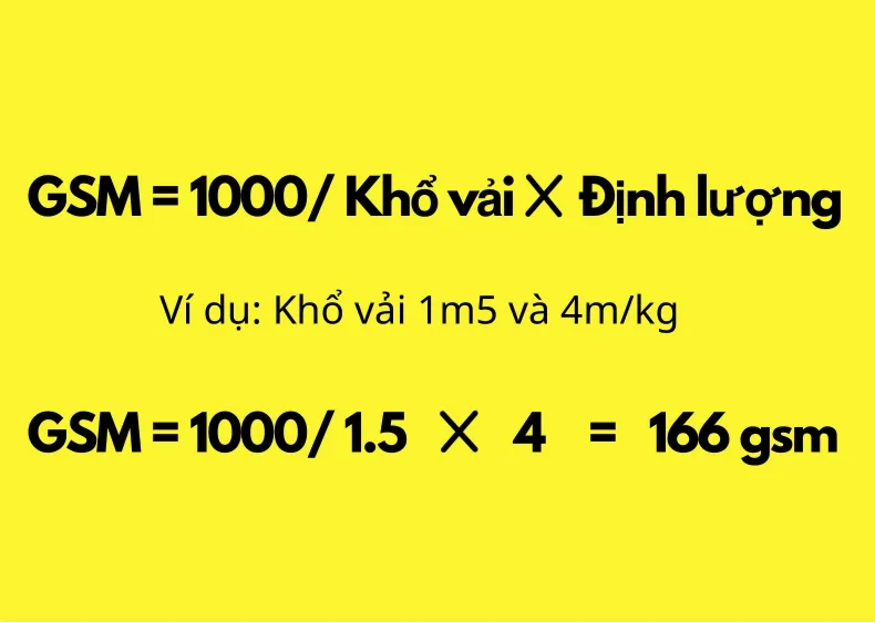 Công thức tính GSM khá đơn giản: