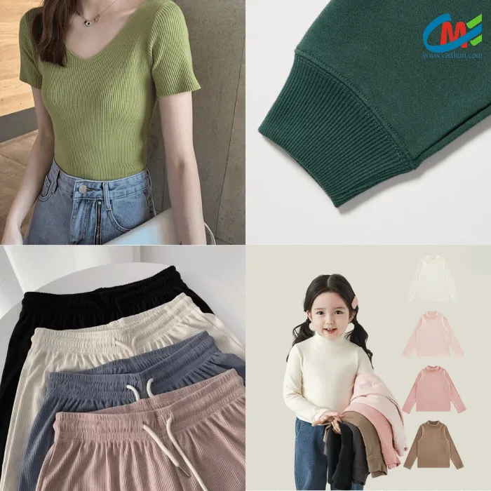 Ứng dụng của vải Rib 8x2 PE Spandex trong cuộc sống