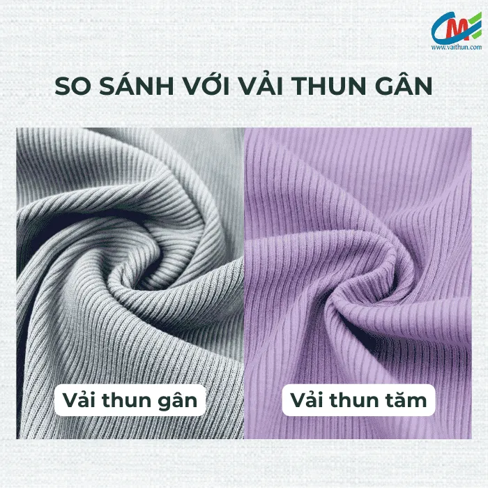 So sánh với vải thun gân