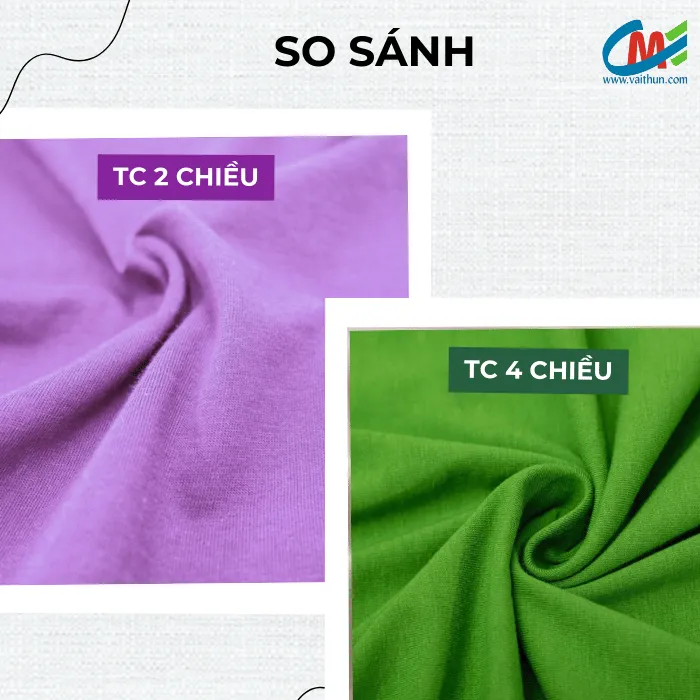 So sánh vải TC 2 chiều và vải TC 4 chiều